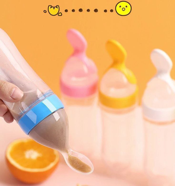 Baby Feeding Bottle Spoon With Container Baby Food Feeder