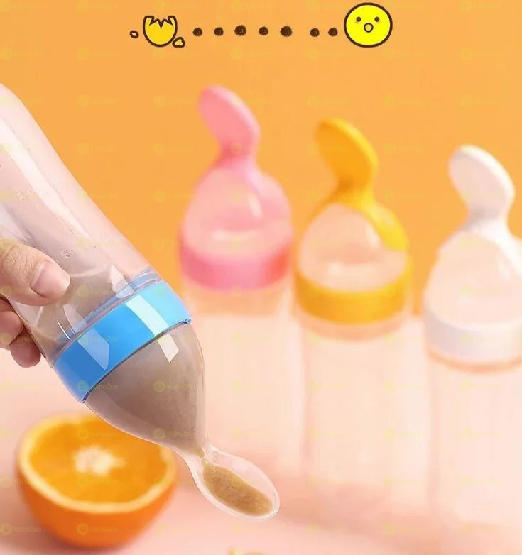 Baby Feeding Bottle Spoon With Container Baby Food Feeder