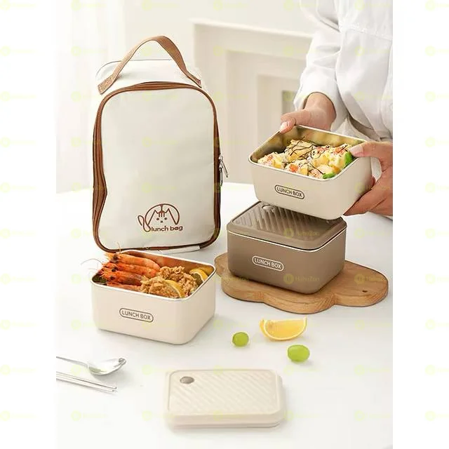 Student With Lunch Box Set