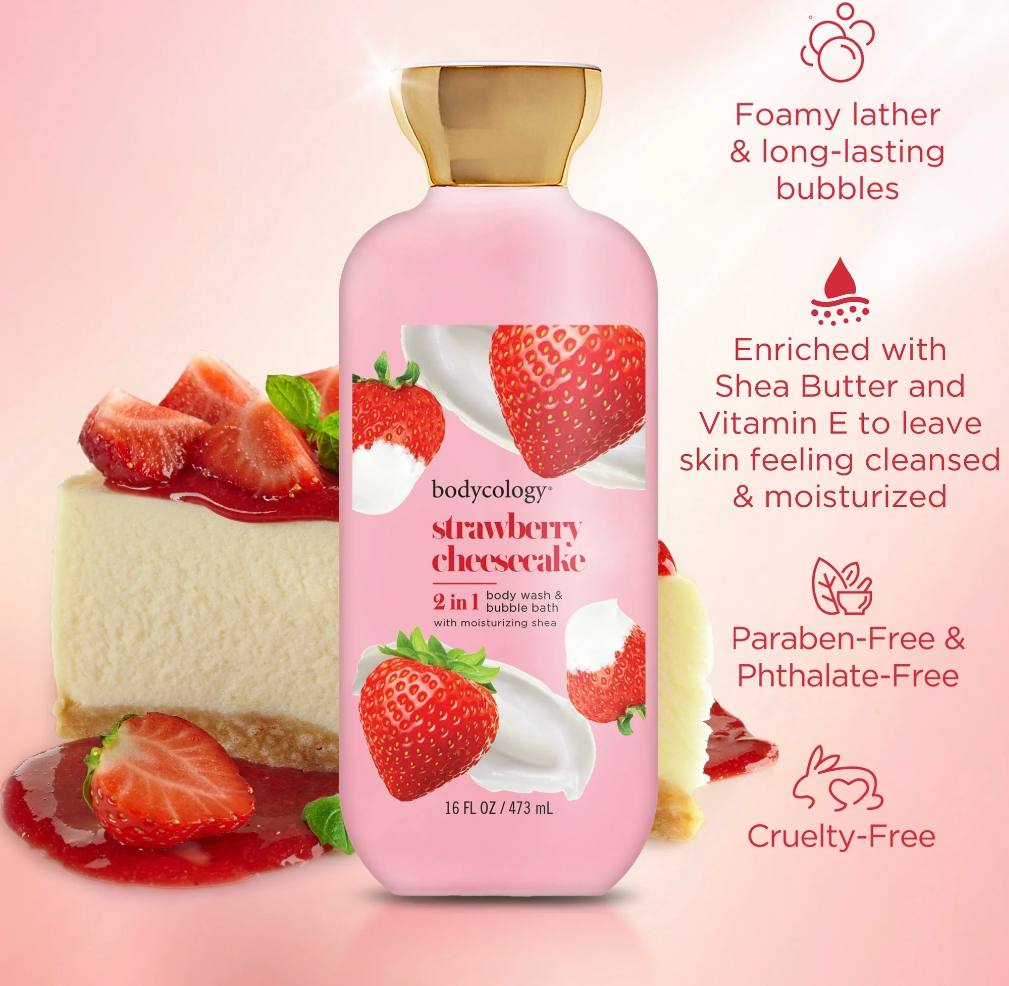 Bodycology Body Wash & Bubble Bath Strawberry Cheesecake