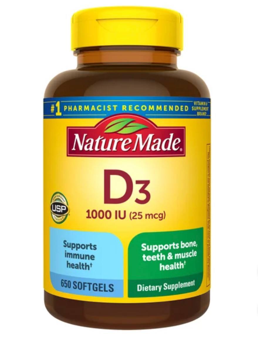 Nature Made Vitamin D3 1000 IU 25 mcg Softgels