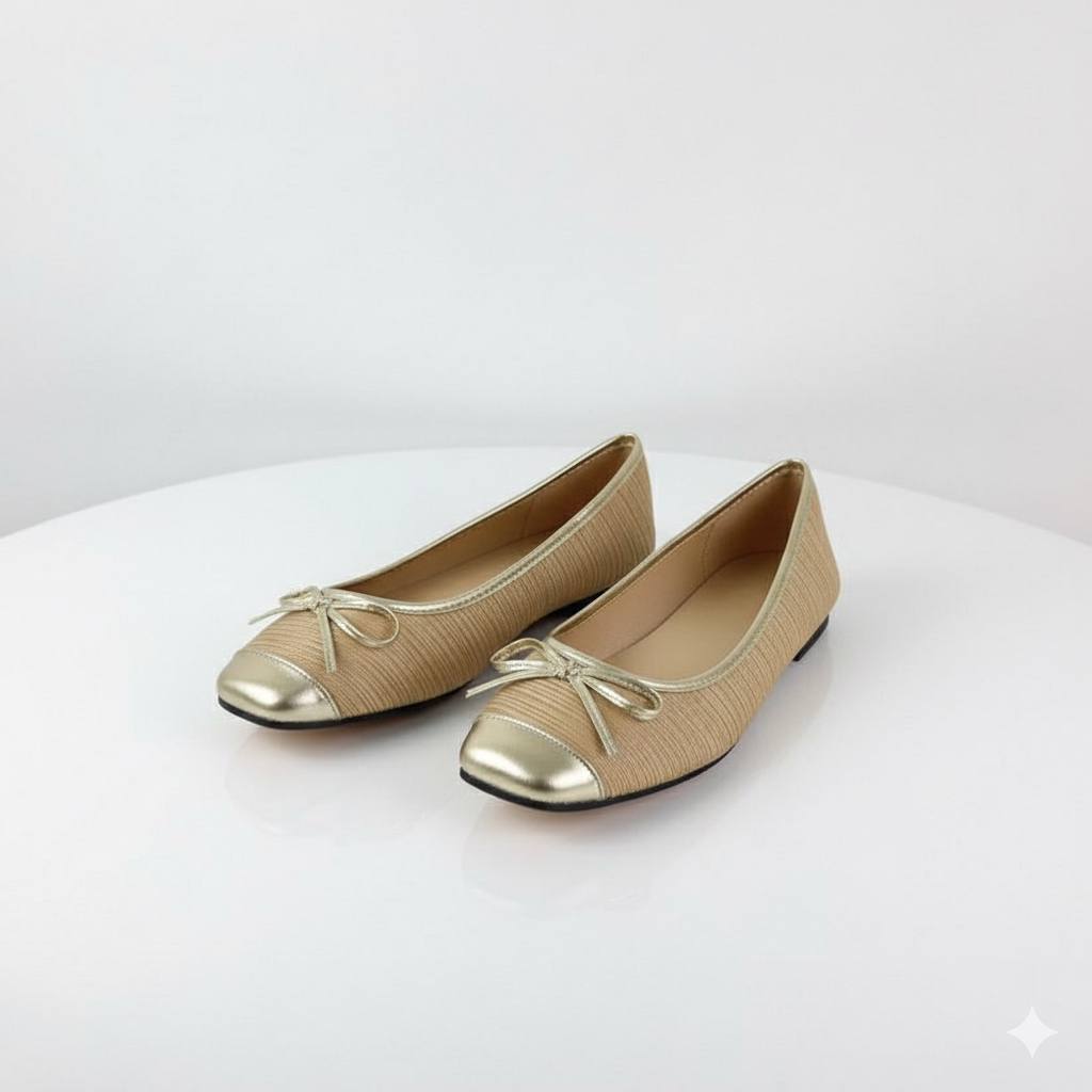 Gold-Tone Metallic Ballet Women's Flat
