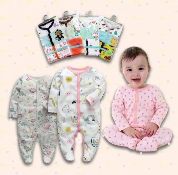 3-Pcs Newborn Baby Foot Wrapped Jumpsuit
