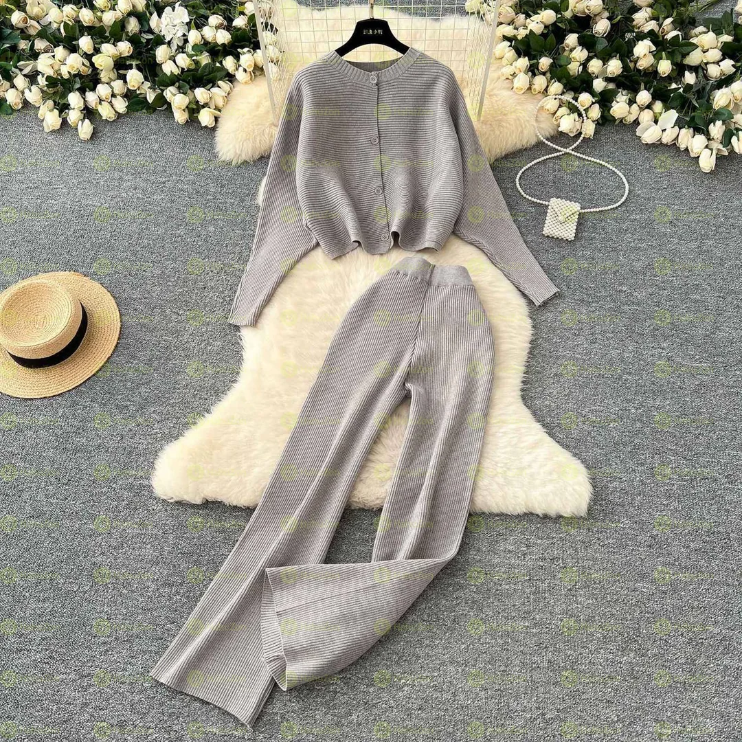 Womens Knitted Sweater Set