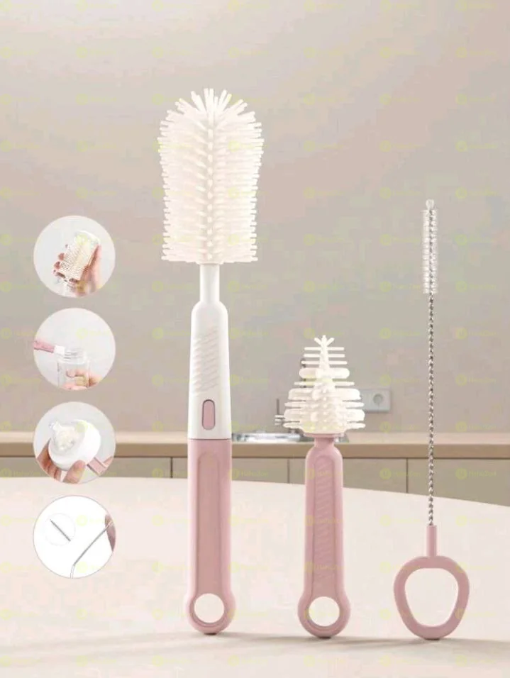 3-በ-1  ሲሊከኖን የጡጦ ብሩሽ