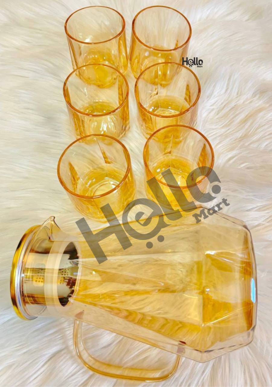 የውሃ እንዲሁም ፈሳሽ መጠጦች ማቅረቢያ ጆግ ከነመጠጫው ብርጭቆ