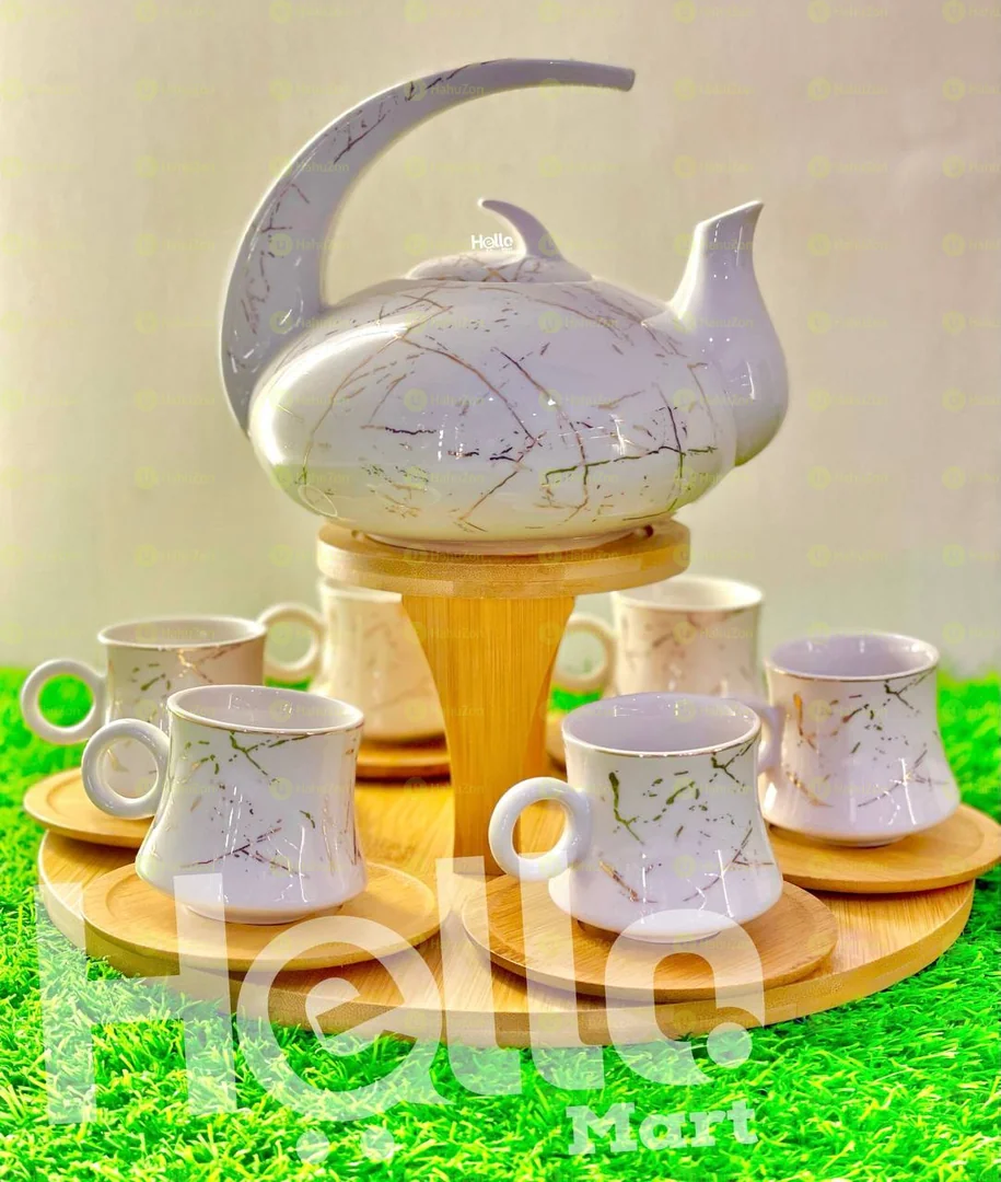 1 የቡና ማቅረቢያ እና 6 መጠጫ የቡና ሲኒዎች