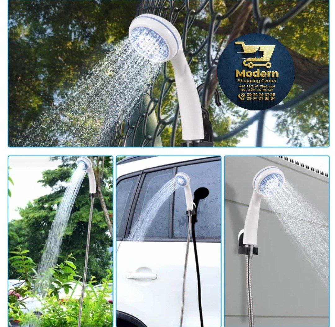 በቻርጅ የሚሰራ ተንቀሳቃሽ የውሀ ፓንፕ ሻወር ማድረጊያ