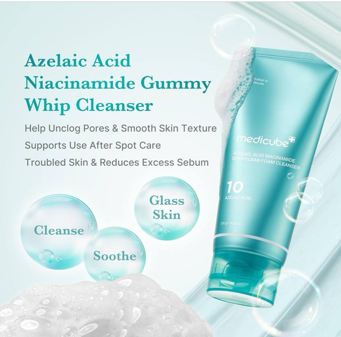 MEDICUBE–AZELAIC ACID NIACINAMIDE DEEP CLEAN FOAM CLEANSER