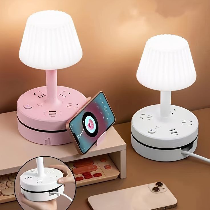 All in one table lamp socket