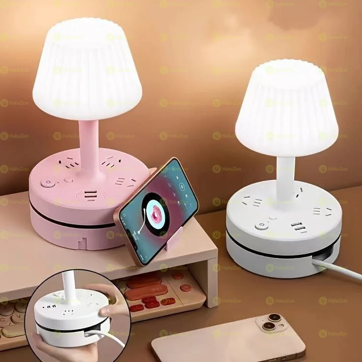 All in one table lamp socket