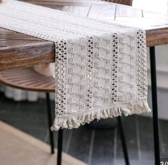 Minimalist Cream Lace Table Runner