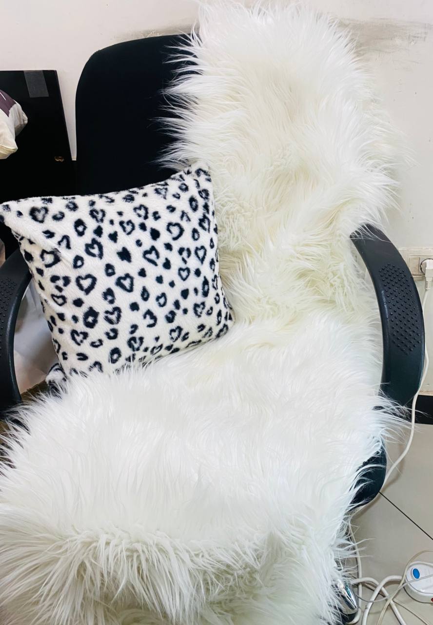 Modern White Sofa Faux Fur