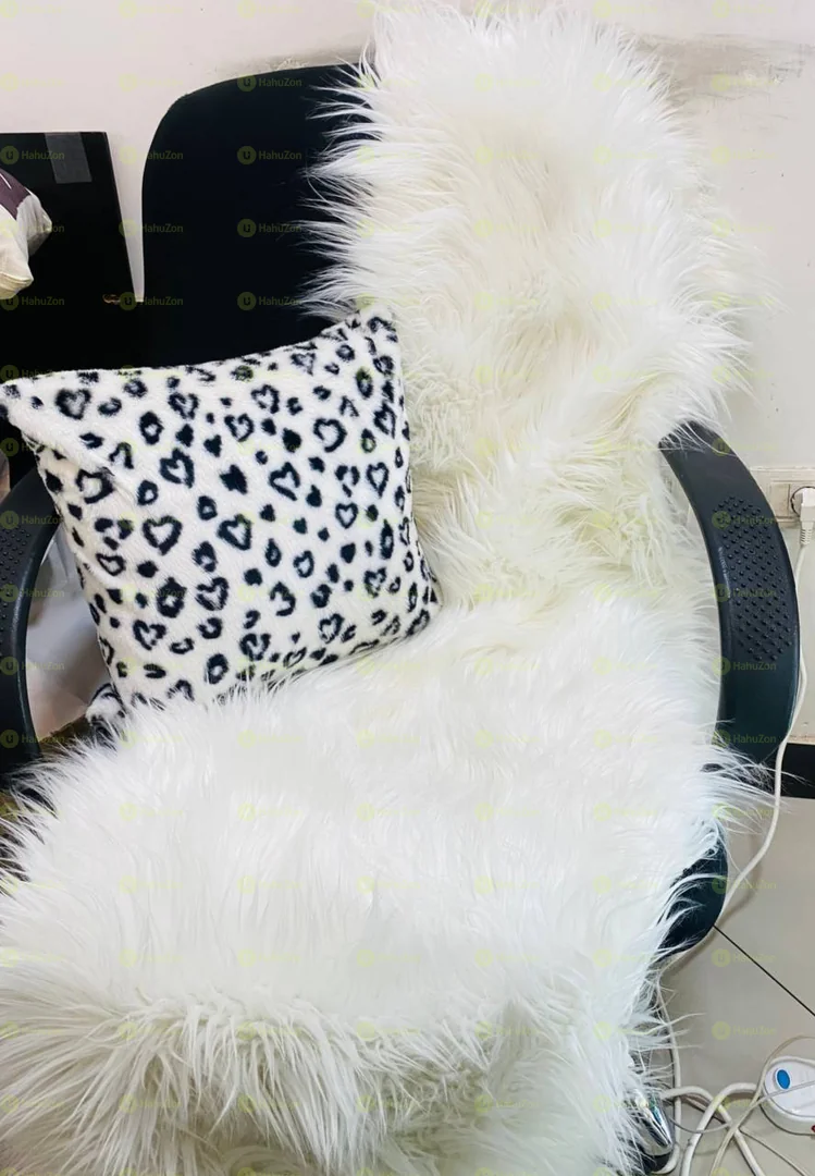 Modern White Sofa Faux Fur