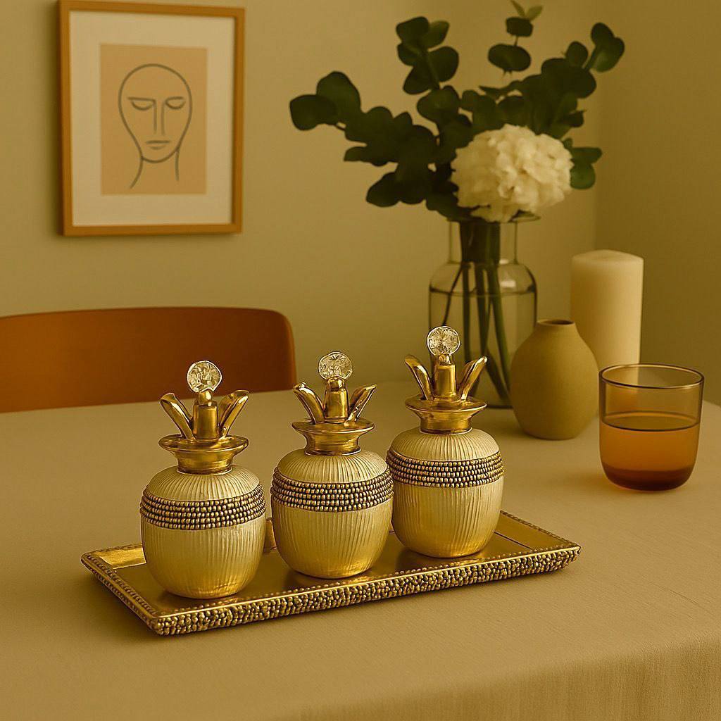 Pineapple Ceramic Set of 3 Table Decoration