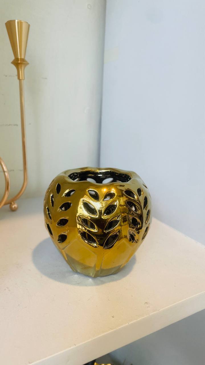 Mini Ceramic Golden Vase