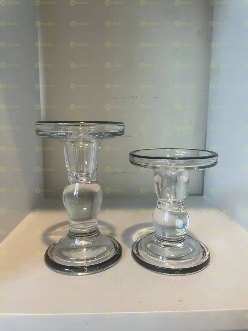 2 set of Crystal Glass Candle Golders