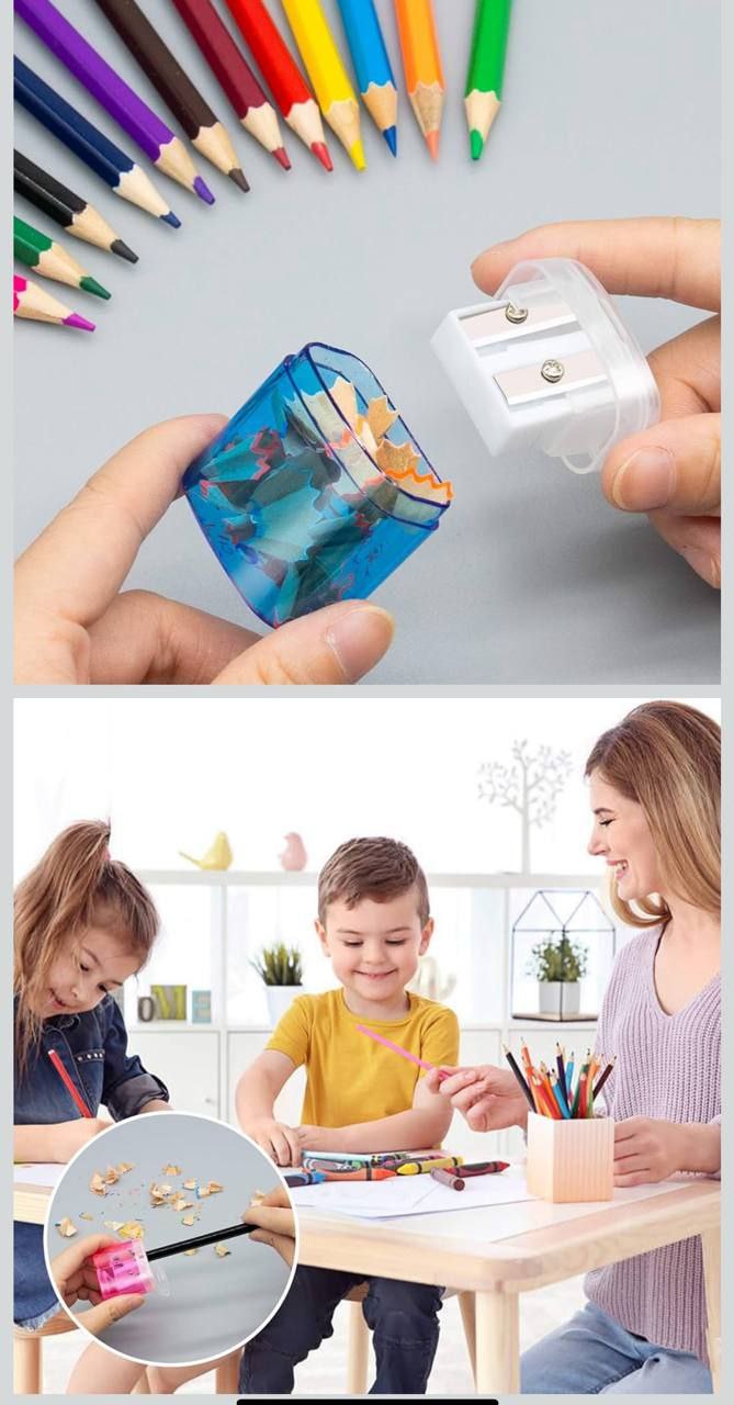 12 PCS 2 Holes Small Manual Pencil Sharpener
