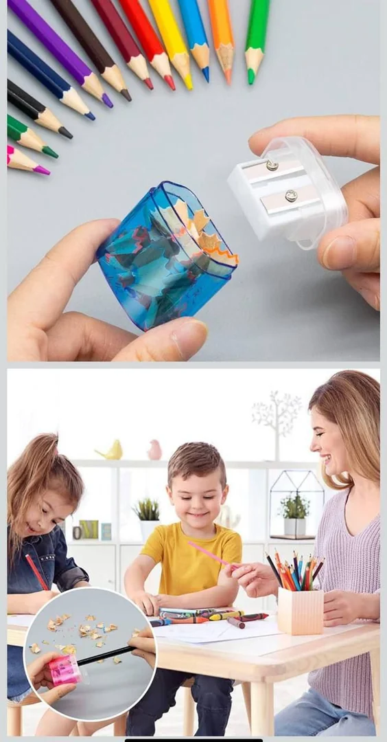 12 PCS 2 Holes Small Manual Pencil Sharpener