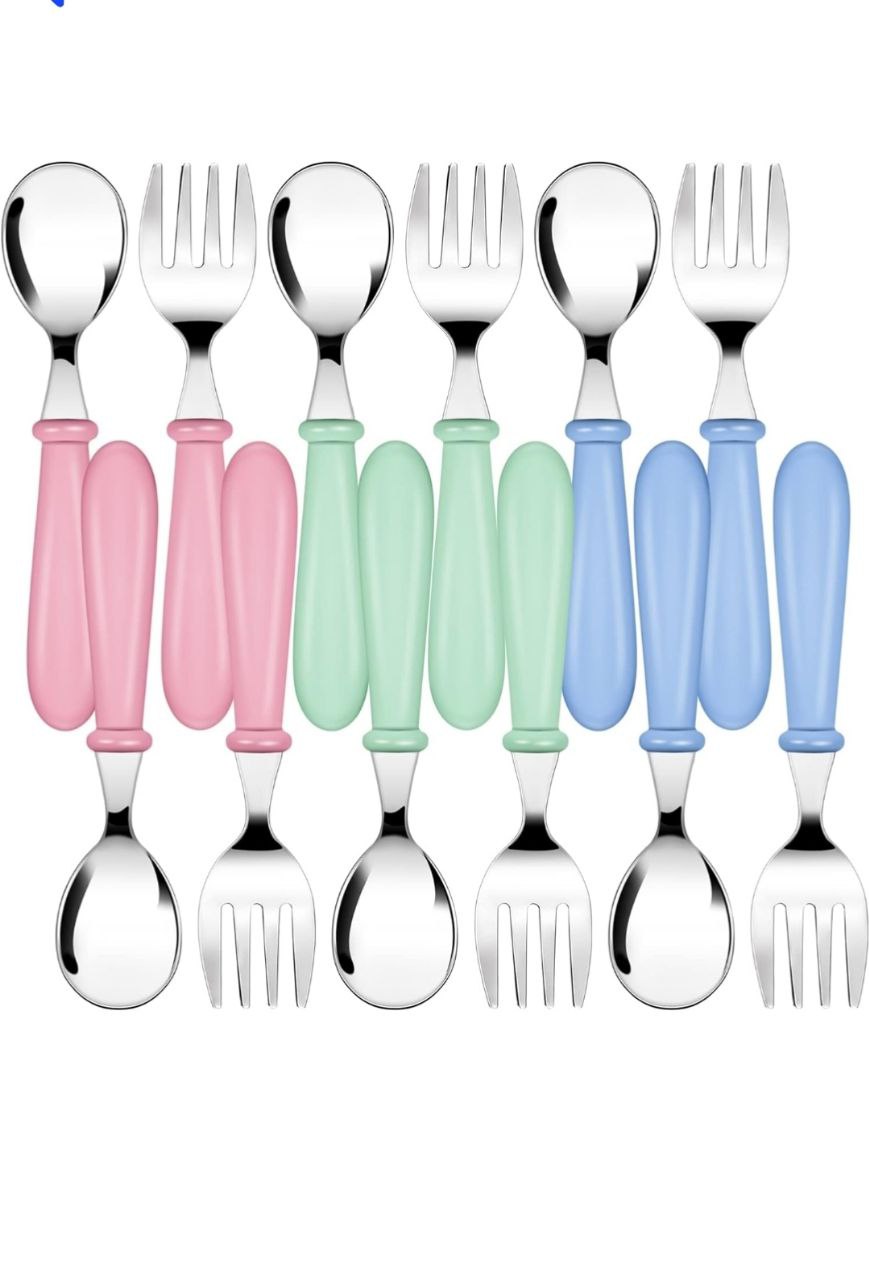Kids Silverware Set Stainless Steel Baby Forks and Spoons