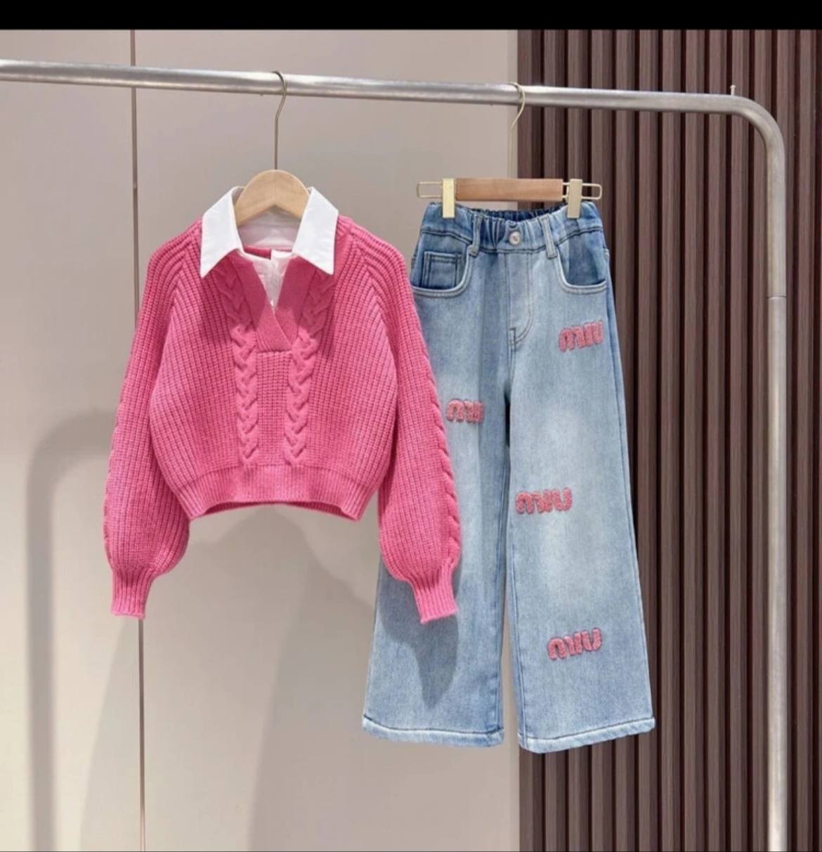 Children Girls Top With Jeans