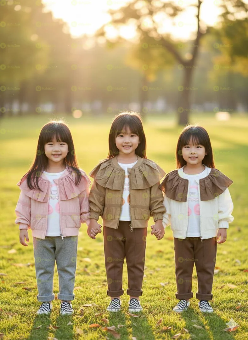 3pcs Cotton Top and Kaky Trousers