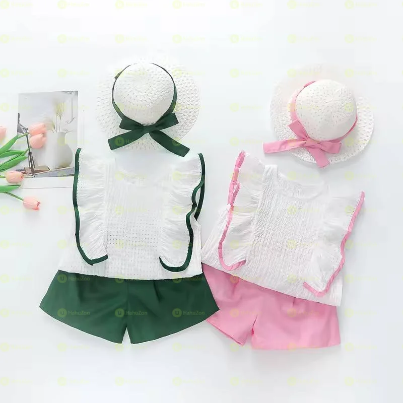 3pcs Complete Top Short and Hat