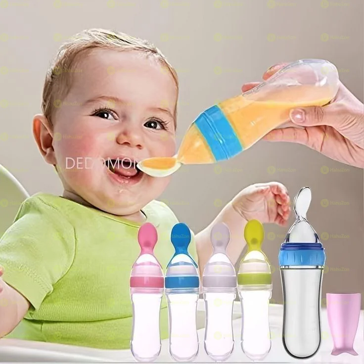 Baby Feeding Bottle Spoon with Container Baby Food Feeder