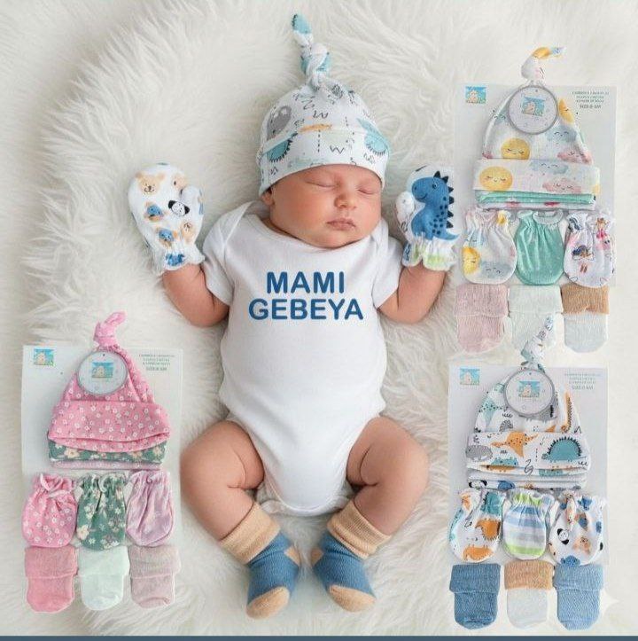 9pc 3 Caps Mitten Pairs Of Socks