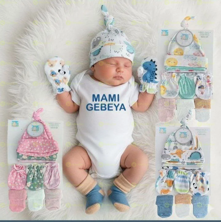 9pc 3 Caps Mitten Pairs Of Socks