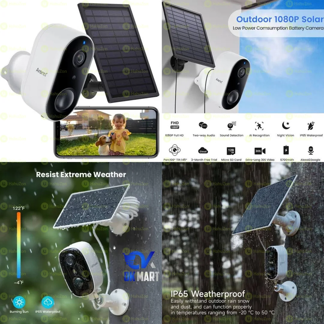 Arenti Battery Camera With Solar Pannel