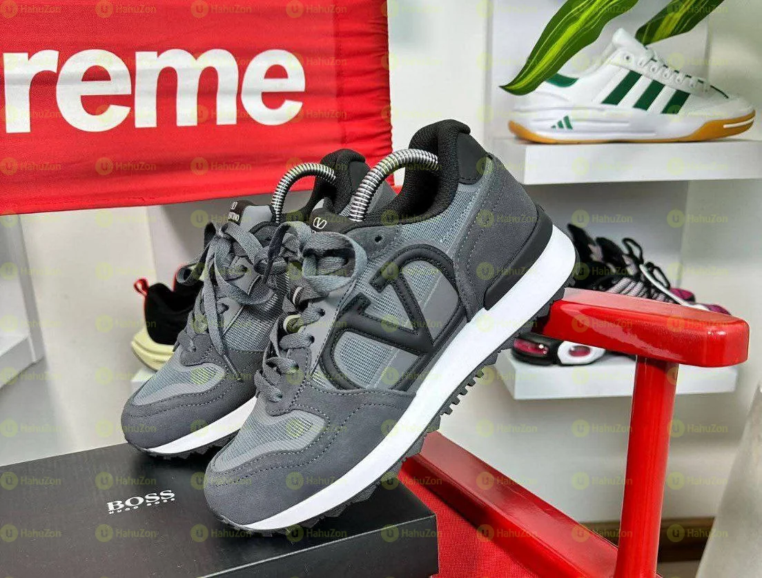 Valentino Garavani RockRunner Grey Camouflage Men's Shoes