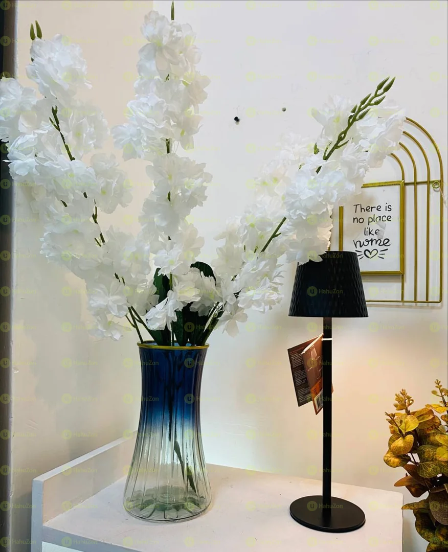 Half Blue Vase With Flower