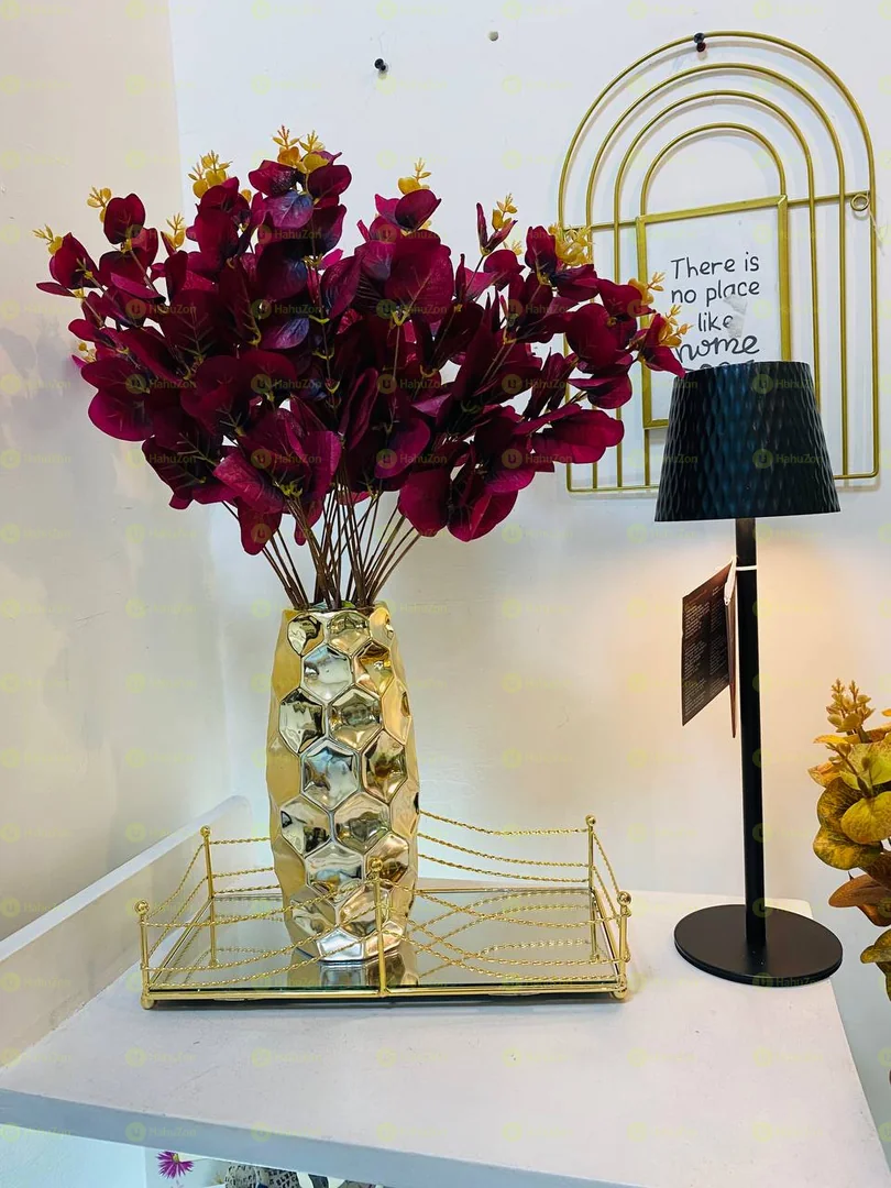 Golden Vase Red Flower