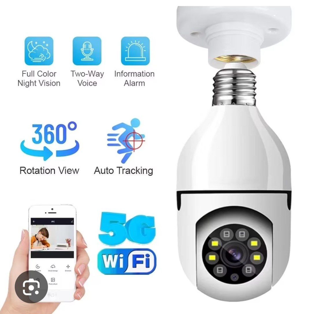 Bulb Rotating Security Camera 360°