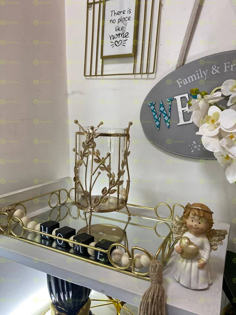 Metal and Glass Flower Vase and Flower