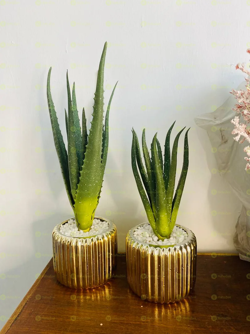 Long Artificial Green Aloe Plant