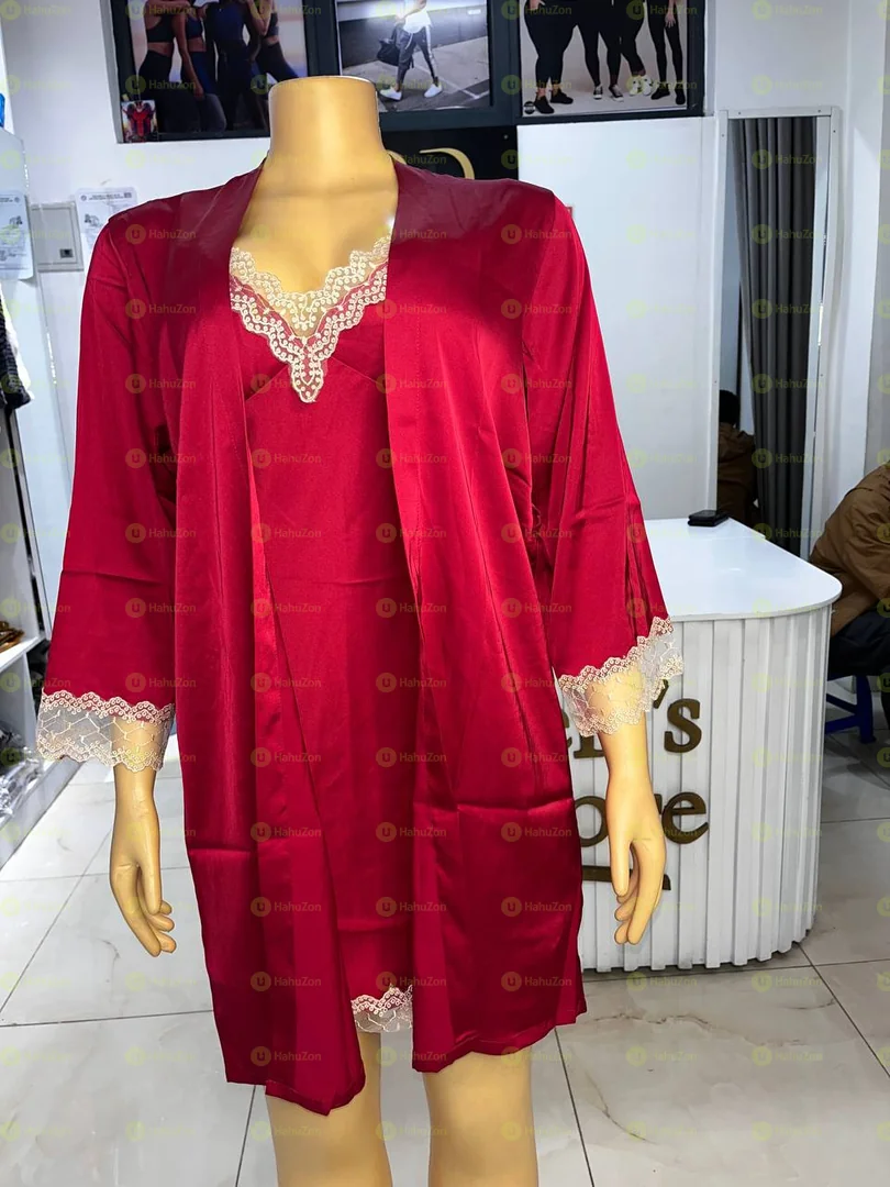 Comfortable Women 2 Pieces Satin Pyjamas Set