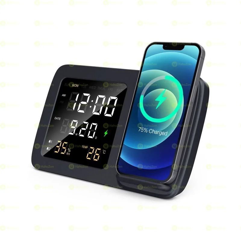 RISE Digital Alarm Clock & Wireless Charger