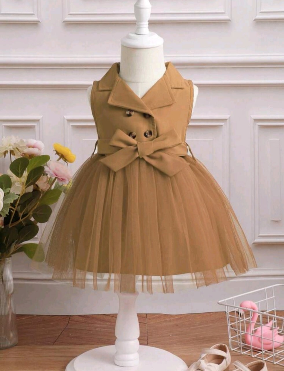 Glamorique Kids Baby Girls Sleeveless Organza Dress