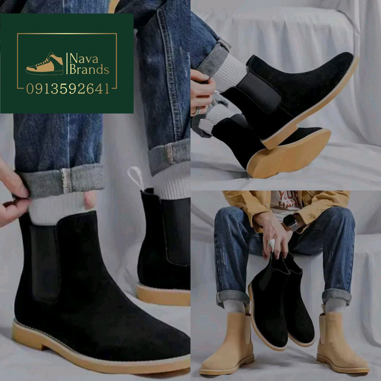Suede Ankle Boots Men's Shoes