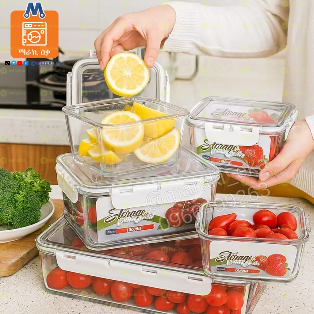 3 ፒስ የተለያዩ ምግቦችን ፍሪጅ ዉስጥ ማስቀመጫ