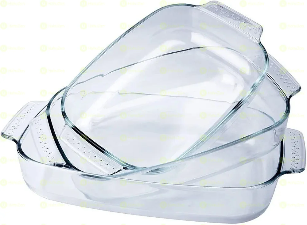 3pcs Tempered Glass Bakeware Set