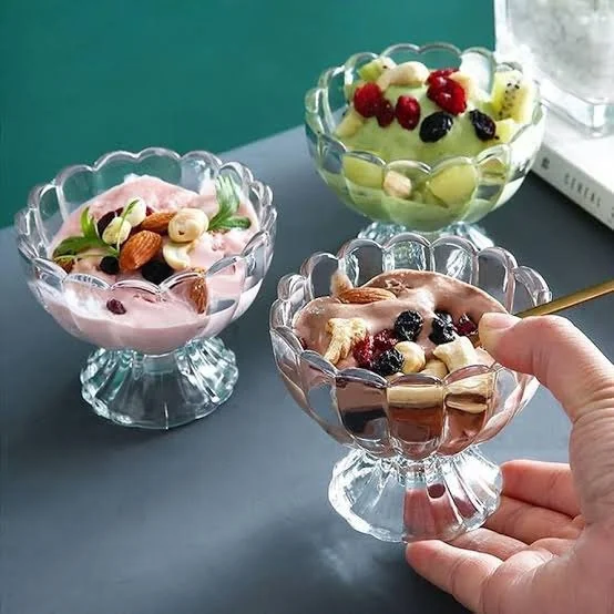 7 Piece Ice Cream & Fruit Glass Cup