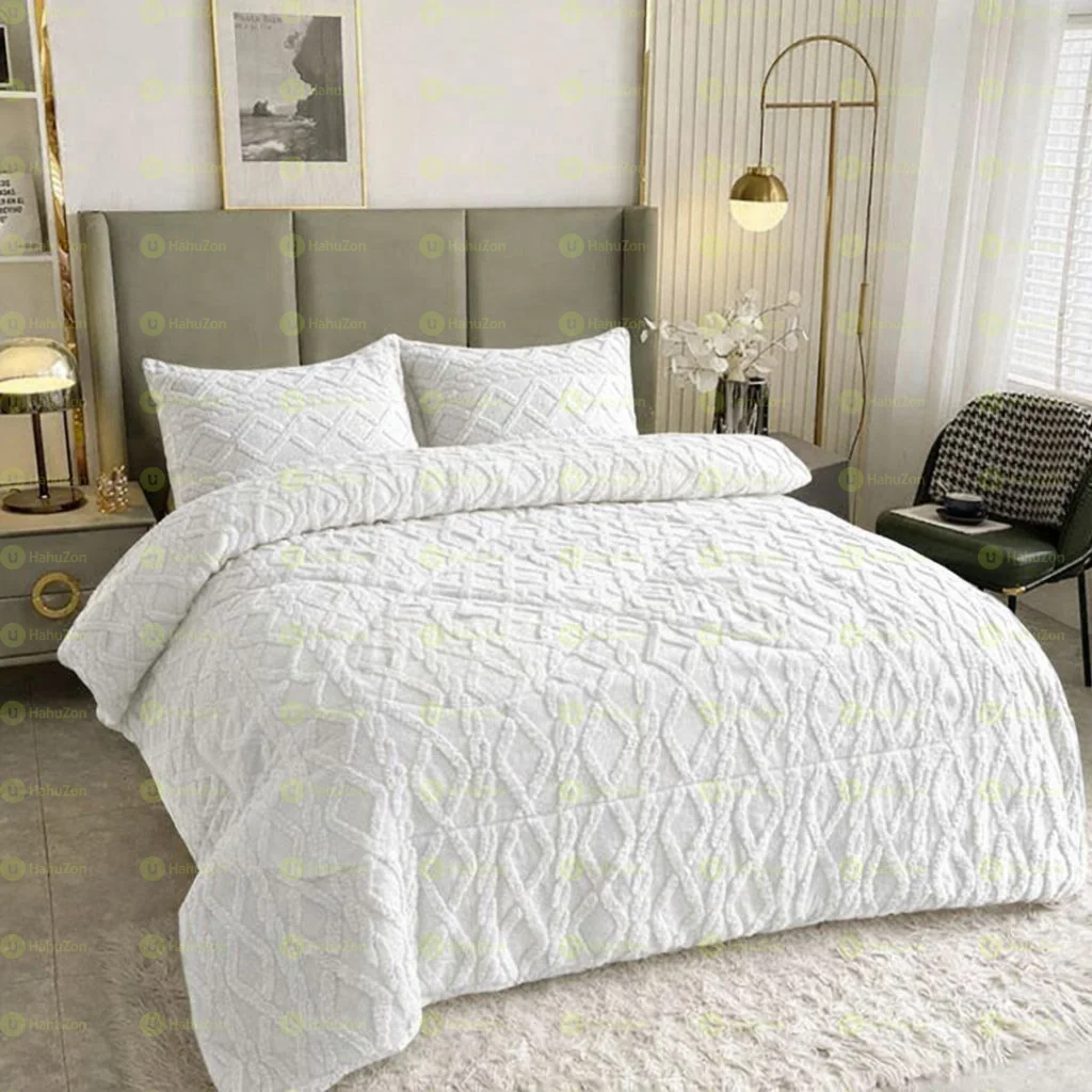 3 Pieces Sherpa Fleece Comforter Set