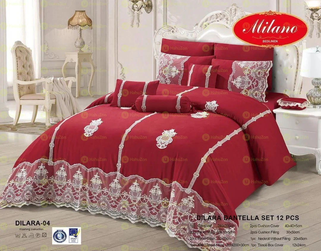 12 Pcs MONA Dantella Comforter Set