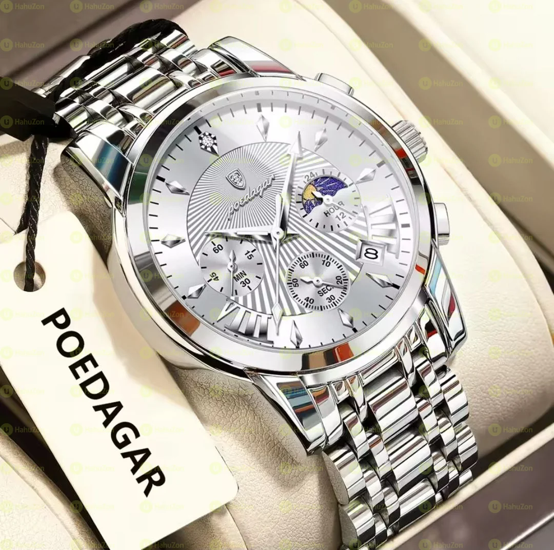 Poedagar 989 Chronograph Quartz Watches For Men's