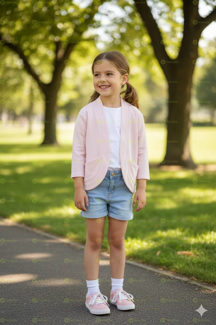 Rumi + Ryider Kid Girls  Split Neck Cardigan