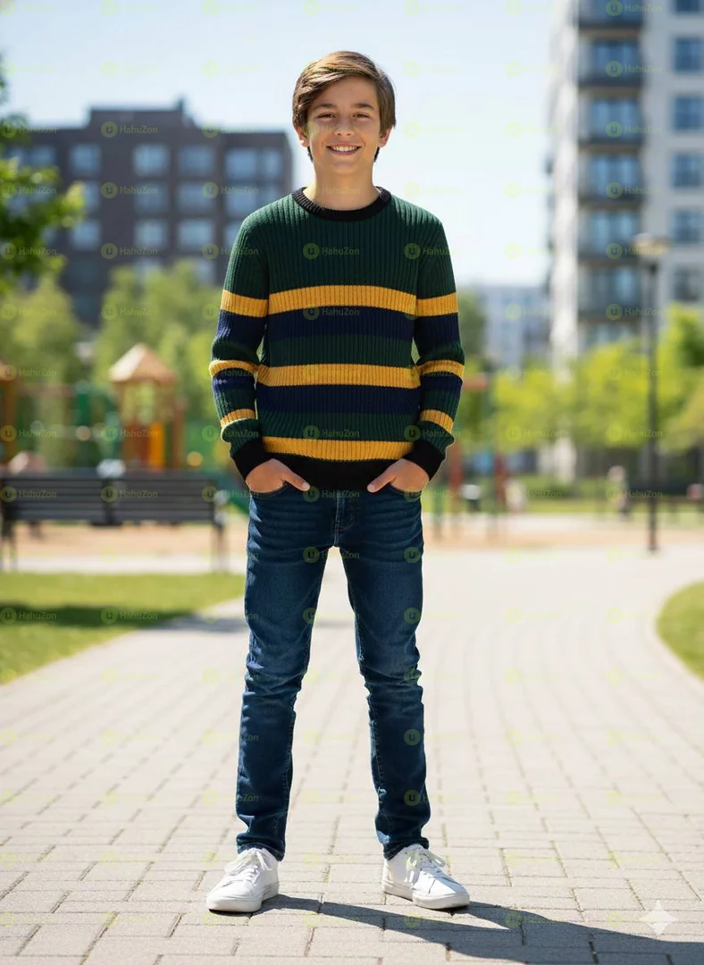 LC WAIKIKY Kid Boy Crew Neck Strip Sweater