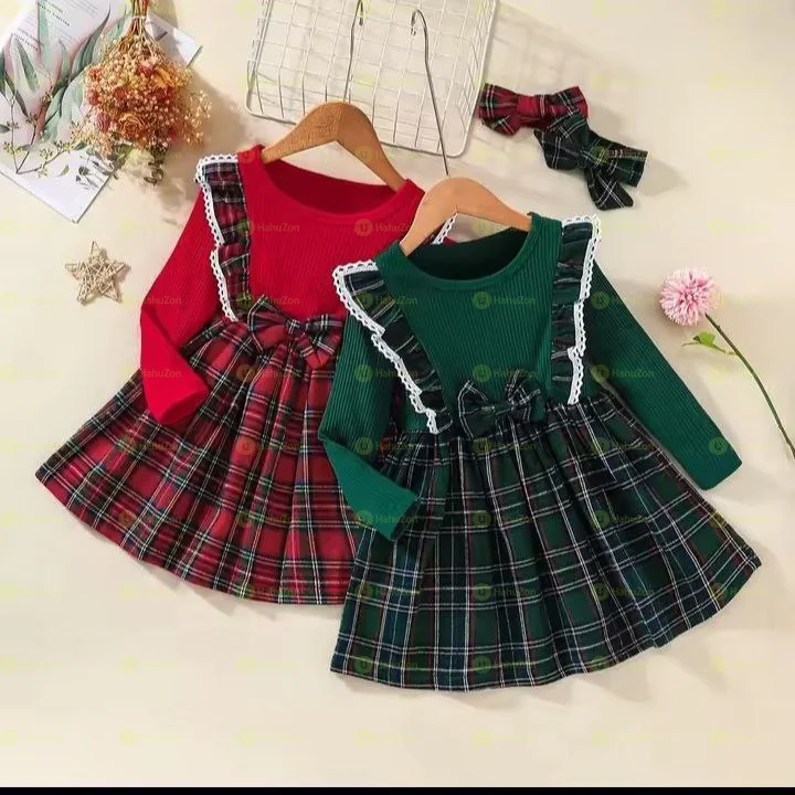 Long-Sleeved  Christmas Bow A-line Skirt